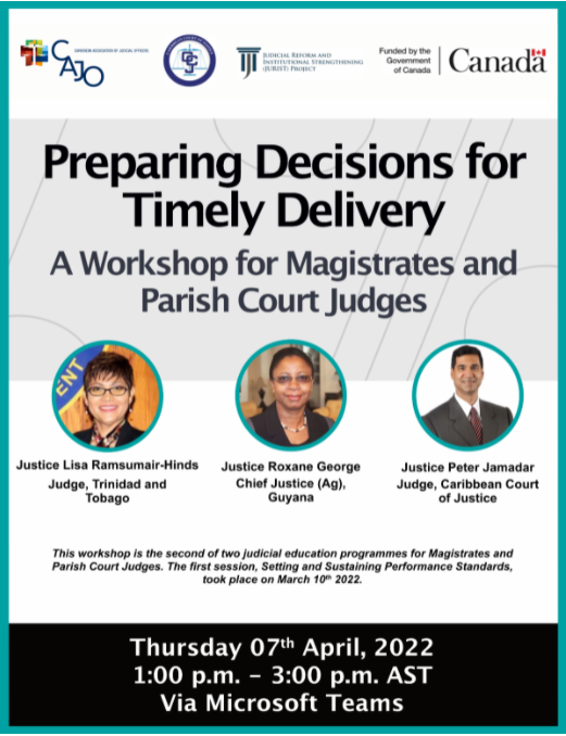 Read more about the article Preparing decisions workshop for regional Magistrates and Parish Court Judges